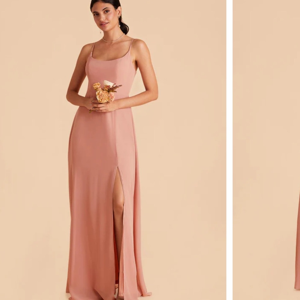 BIRDY GREY AMY CHIFFON DRESS WITH SLIT DUSTY ROSE